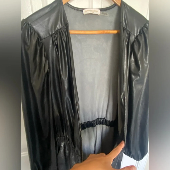 Women’s Ramy Brook long sleeve faux leather jumpsuit with pockets size small - Picture 5 of 9